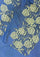 Maneesha Ruia denim blue wool and silk scarf with gold lace, luxury designer scarf for women