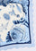 Maneesha Ruia Denim Jacobean Print Silk Square Scarf — botanical print with denim lace border in silk twill