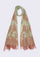 Maneesha Ruia Fern Green Cashmere Scarf — mocha mousse filigree lace appliqué on luxuriously soft cashmere