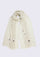 Maneesha Ruia Ivory Cashmere Scarf — white ostrich feather flowers with Swarovski crystals on soft cashmere