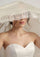 Maneesha Ruia ivory wool and silk bridal scarf with ivory filigree lace, luxury wedding scarf for brides