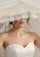 Maneesha Ruia ivory wool and silk bridal scarf with ivory filigree lace, luxury wedding scarf for brides