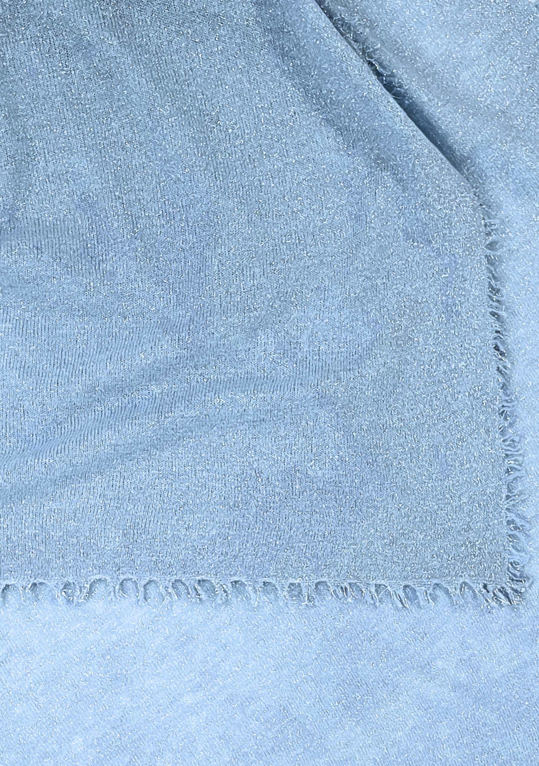 Maneesha Ruia light blue knitted fine wool cashmere wrap with silver lurex, luxury designer wrap for women