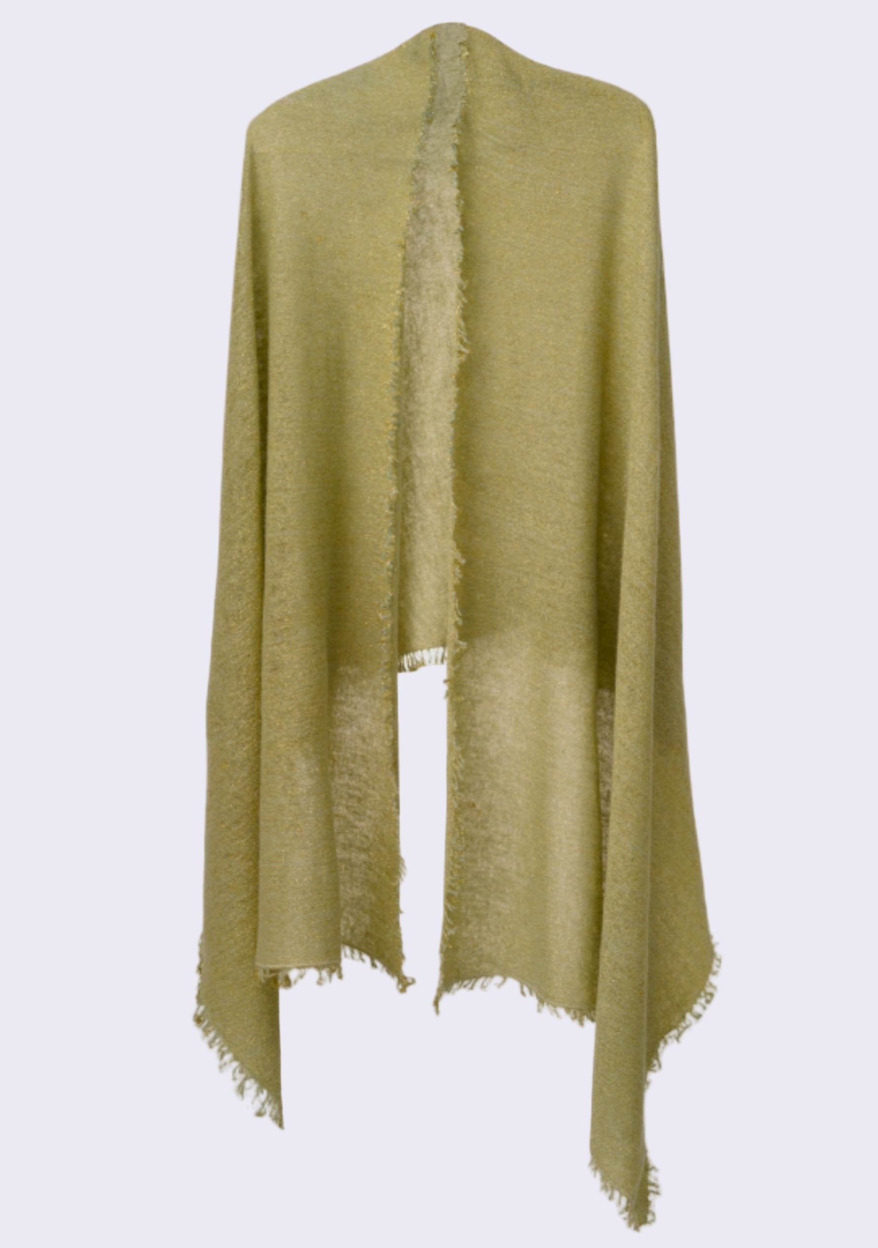 Maneesha Ruia light pistachio knitted fine wool cashmere wrap with gold lurex, luxury designer winter wrap