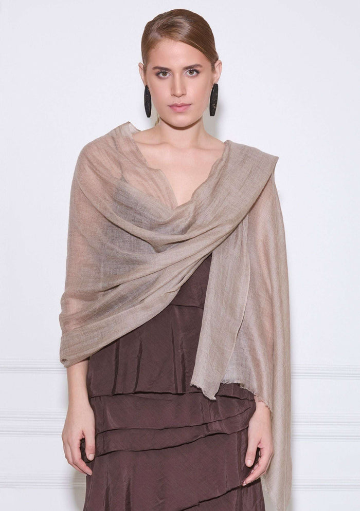 Maneesha Ruia natural superfine cashmere pashmina scarf, luxury designer scarf for women