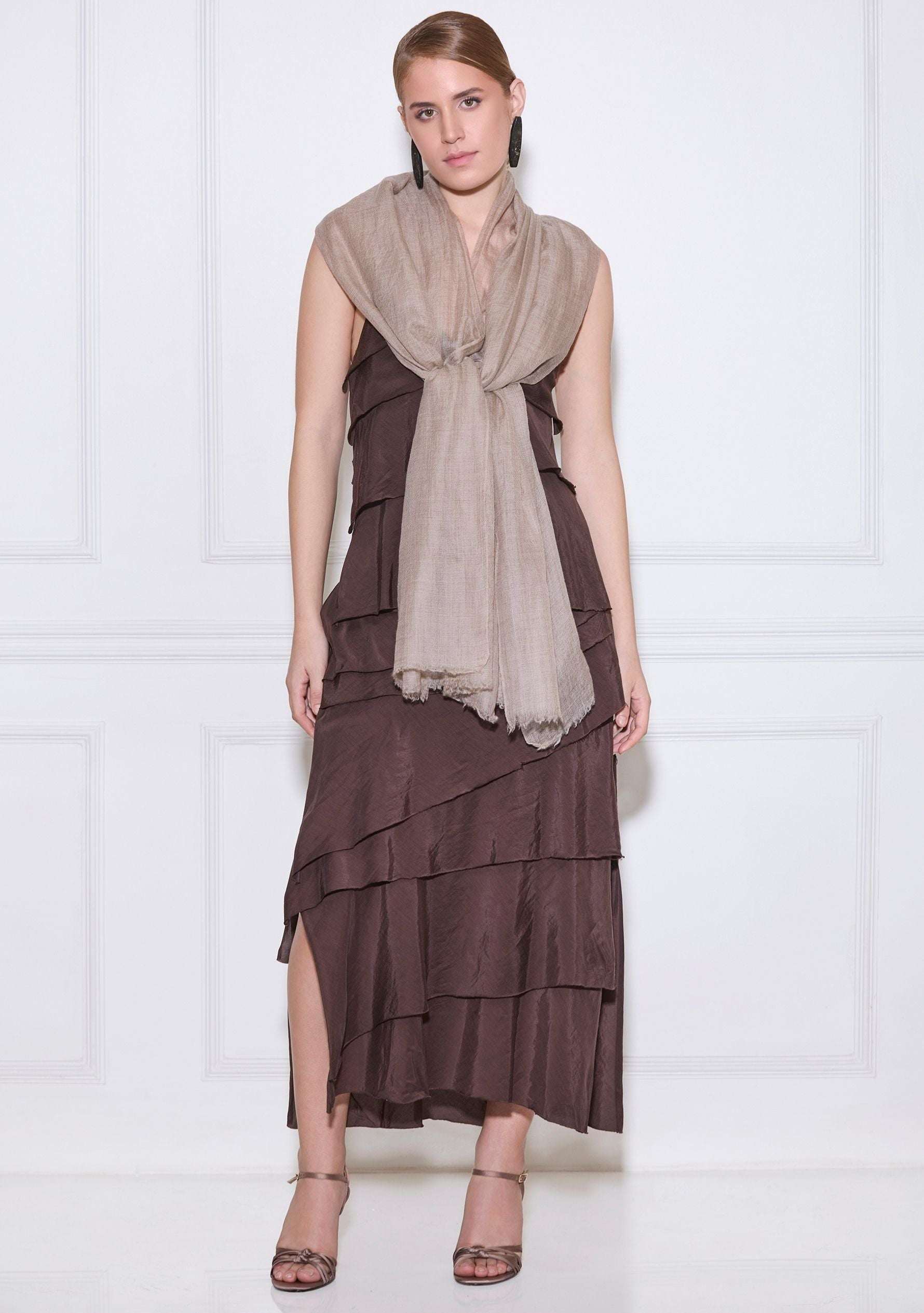 Maneesha Ruia natural superfine cashmere pashmina scarf, luxury designer scarf for women