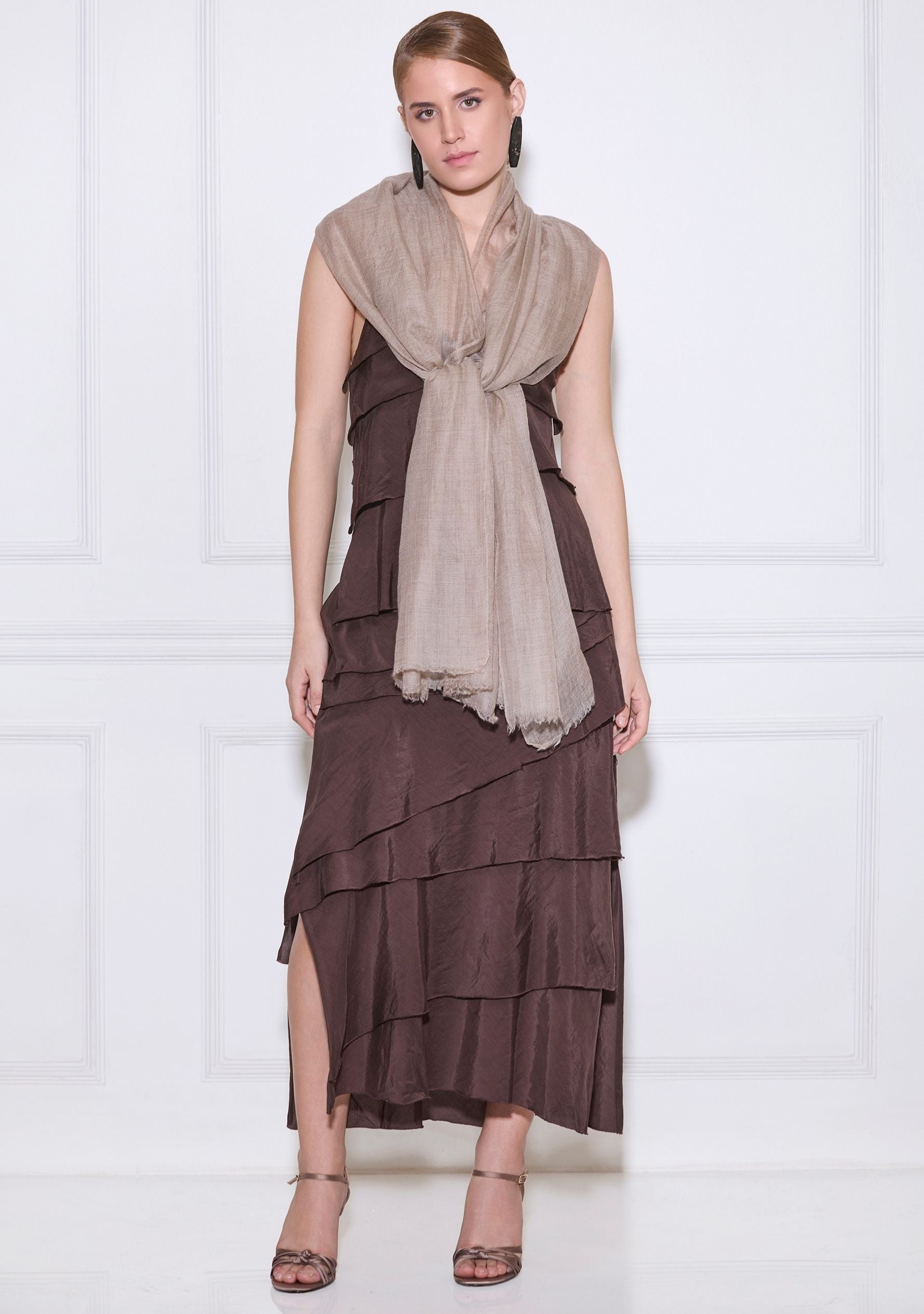 Maneesha Ruia natural superfine cashmere pashmina scarf, luxury designer scarf for women