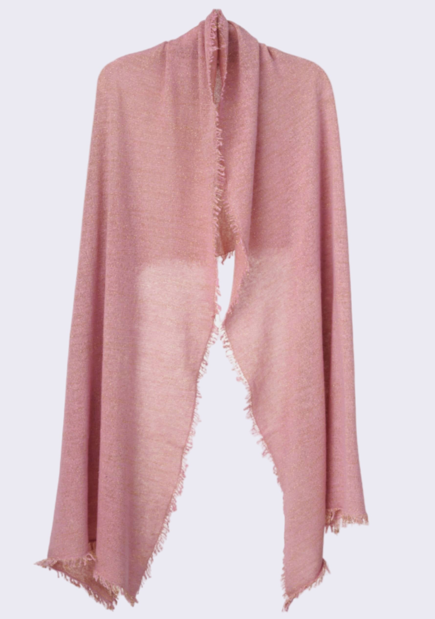 Maneesha Ruia rose pink knitted fine wool cashmere wrap with gold lurex, luxury designer wrap for women