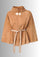Camel Suede Leather Jacket Ivory Embroidered Belt