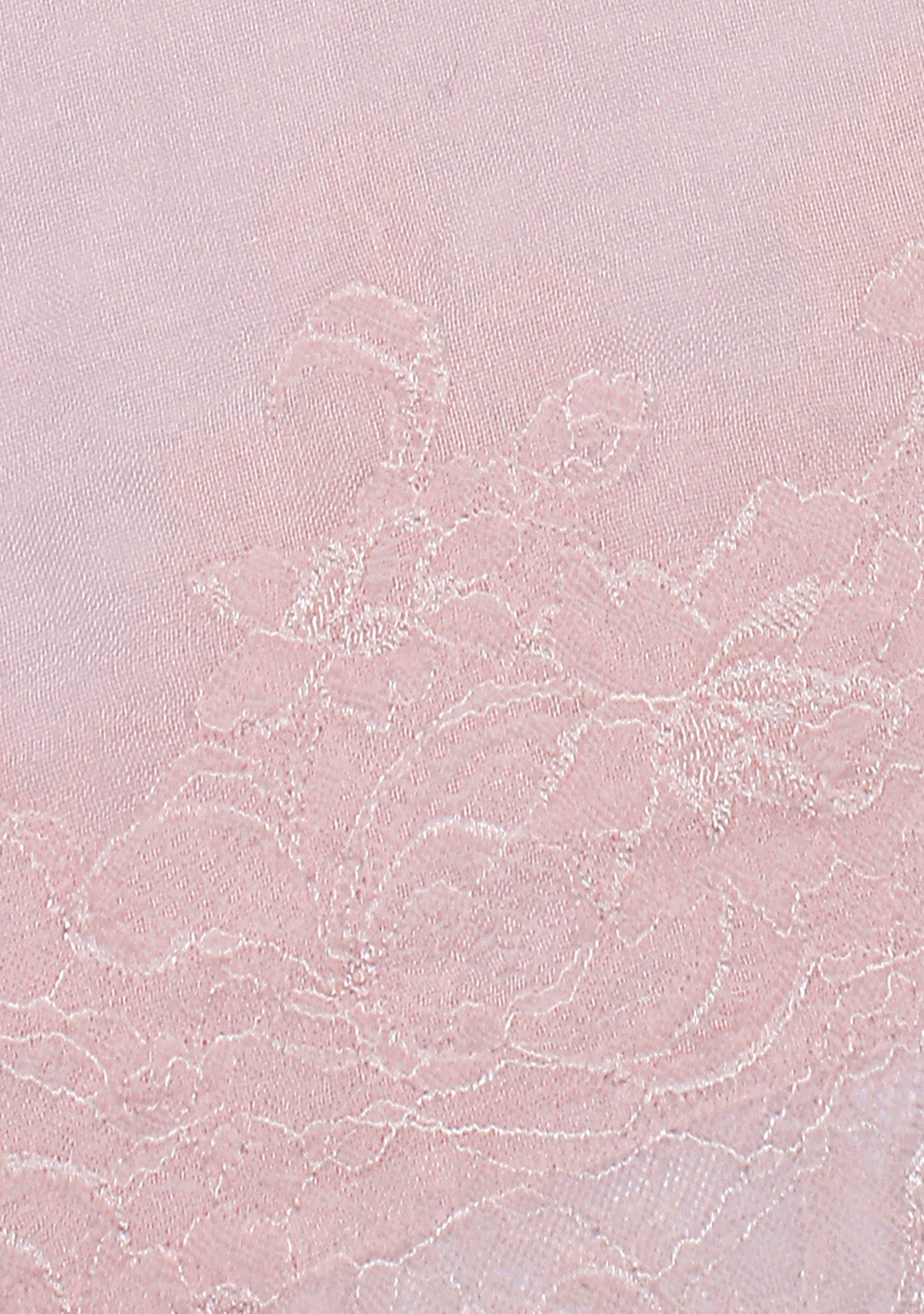 Maneesha Ruia soft pink modal silk scarf with soft pink lace panels, lightweight luxury designer scarf detail