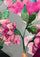 Close-up of the Maneesha Ruia Poppy Field Print Silk Twill Square Scarf with Gunmetal & Silver Swarovski Crystals, showcasing the luxurious silk twill fabric, hand-painted floral print, and crystal embellishments.