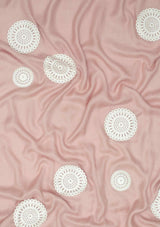 Lt. Copper Modal Scarf with Lasercut White Faux Leather Circle Appliques