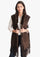 Chocolate Suede Leather Sleeveless Jacket with Chocolate Fur and Chocolate Tassels