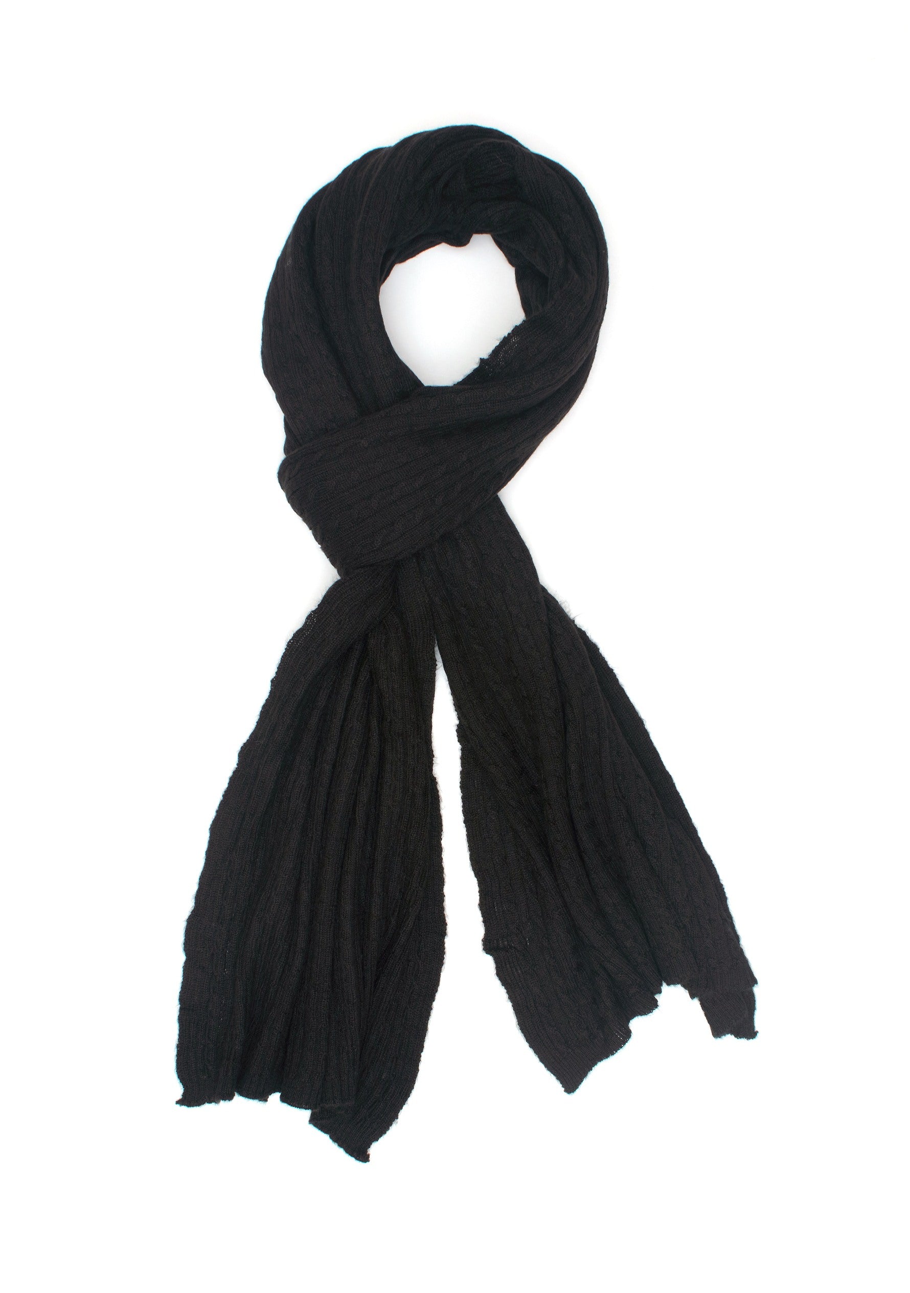 Black Fine Wool Muffler