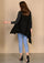 Black Cable Knit Fine Wool Sleeveless Jacket with Leopard Fur Collar