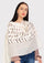Ivory Cashmere Scarf with Ivory Suede Leather Leaf Applique Center Patch