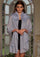 Lt. Grey Cashmere Scarf with a Violet Feather and Violet Satin Leaf Collar and Appliques